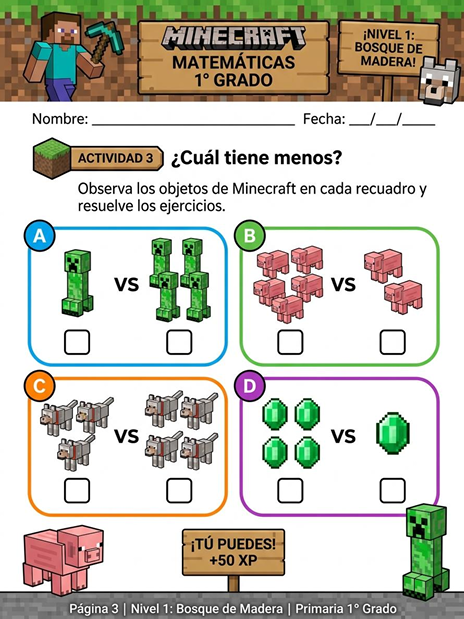 Página 3 · ¿Cuál tiene menos?