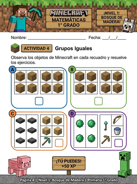 Página 4 · Grupos iguales